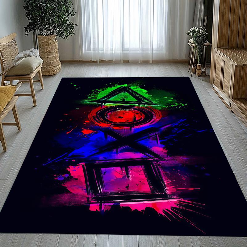 Cartoon Game Gamer Zone Controller Logo Living Room Non-Slip Area Rug Soft Carpet for Bedroom Playroom Sofa,Home Decor Doormat
