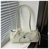 New Casual Drawstring Shoulder Bag Khaki Color Trendy Handbag Large Capacity Lightweight Tote Bag