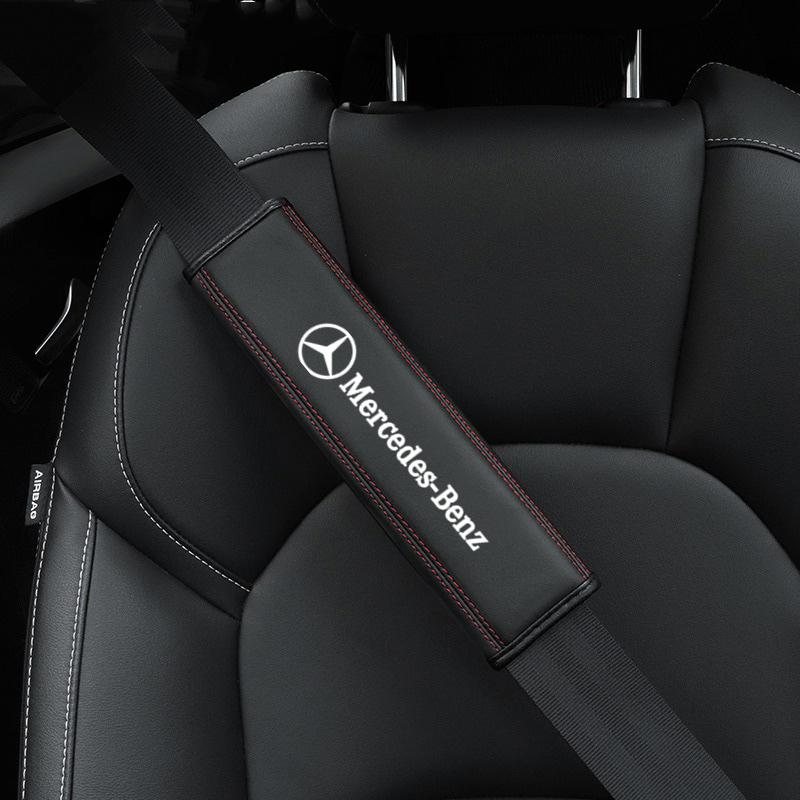 Car Seat Belt Pads Seat Shoulder Strap Pad Protector Pad Car Keyring For Mercedes Benz AMG S A B E Class GLE GLS CLS GLC CLA GLA OQ3