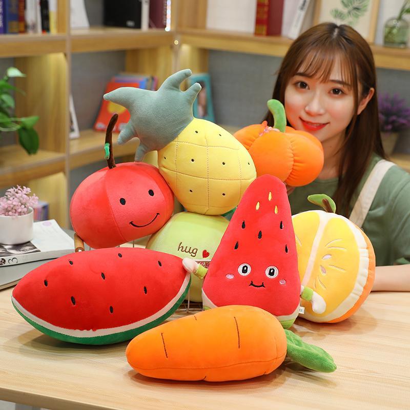 Fruit plush toy simulation pineapple fruit and vegetable strawberry orange doll wedding throwing doll catching machine rag doll