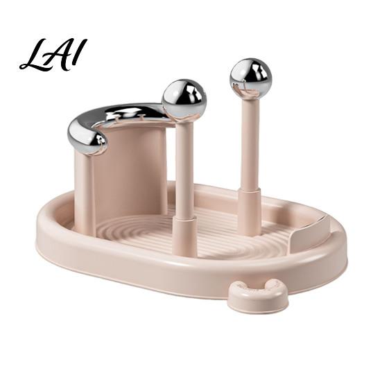 Multifunctional Kitchen Stand Pot Lid Organizer for Countertop Vertical Storage Rack with Detachable ABS Water Tray Stable Non-slip Base Cutting
