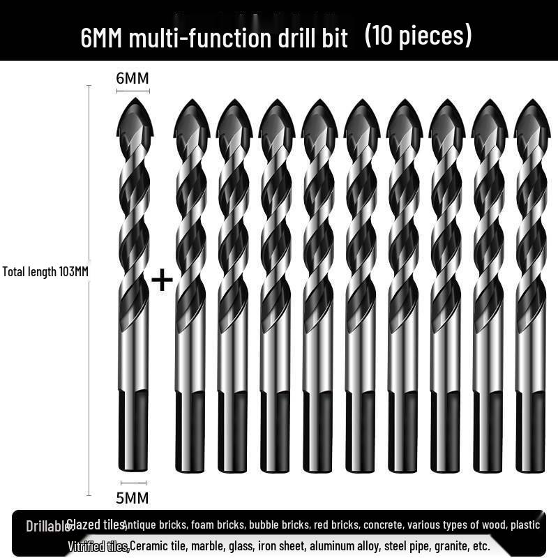 6mm Triangle Drill Bit for Tile, Concrete, Glass, and Cement