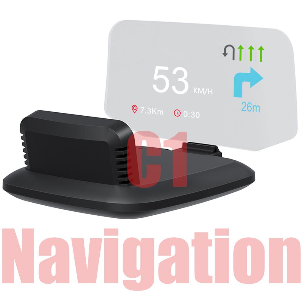 C1 OBD + GPS / Navigation + OBD + GPS Car HUD Head Up Display Digital Projector RPM Speedometer Overspeed Alarm For 12V Versions