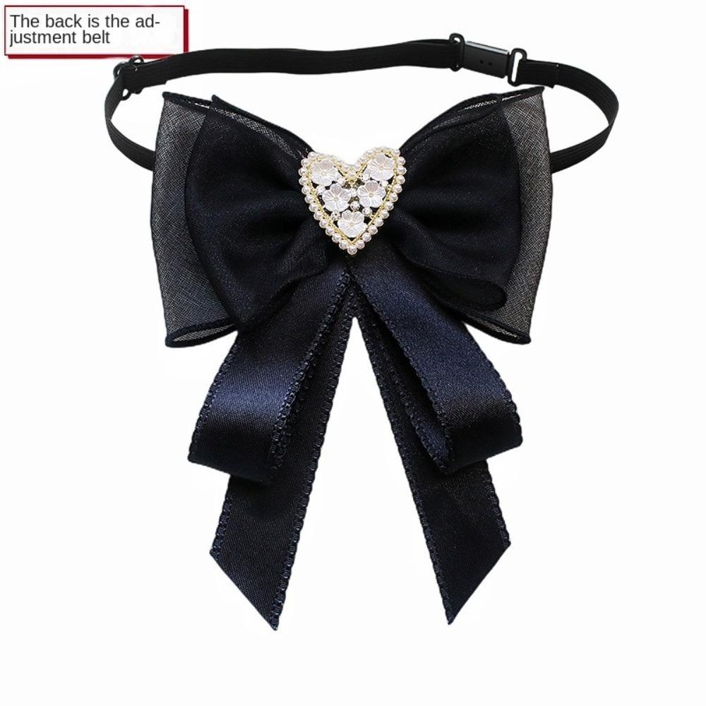 College Style Lace Ribbon Bowtie Elegant Collar Rhinestones Jewelry  Fashion Jewelry Gifts