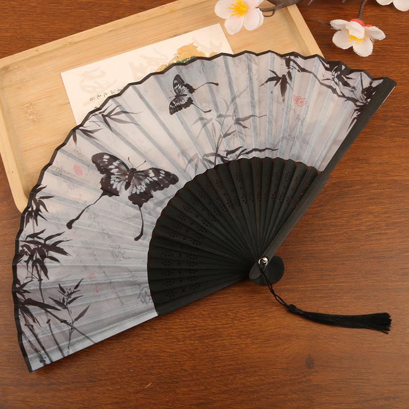 Vintage Silk Folding Fan Classical Chinese Japanese Dancing Fans Hand Fan Crafts Gifts Dance Decorative Performance Props Gift