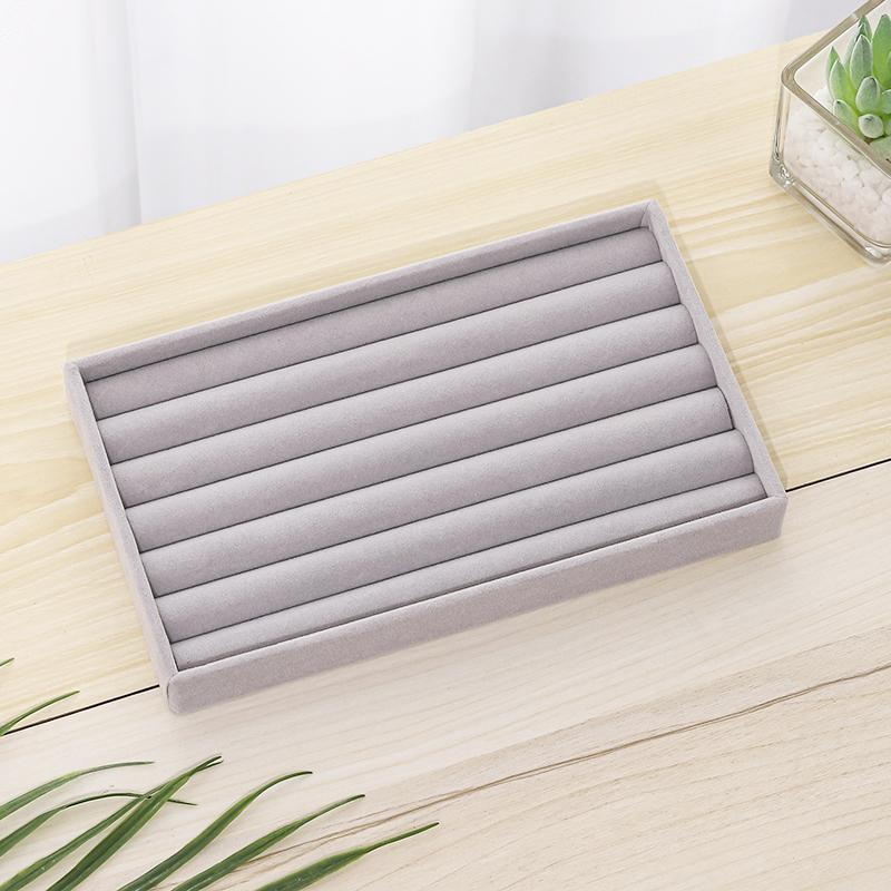Jewelry Storage Box Earring Ring Necklace Brooch Holder Flannelette Jewelry Display Box Necklace Classification Organizer