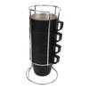 4PCS Camping Double Layer Cups Stainless Steel Food Grade Plastic Spraying Stackable Coffee Cup for Picnic Black