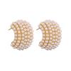 Hot Sale Luxury Jewelry Pearl C-shaped Earrings Korean Fashion Design Women's Earrings