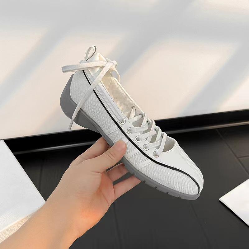 

Sheepskin~ Su Yinyin functional girl square head strap inner height increase casual Mary Jane single shoes women s ballet shoes 35