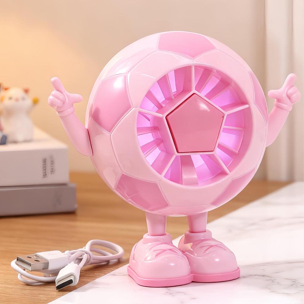 USB Şarj Edilebilir Yavru Köpek Temalı Fan, 3 Kademeli Ayarlanabilir, Masaüstü ve Yatak Başucu Kullanımı İçin İdeal