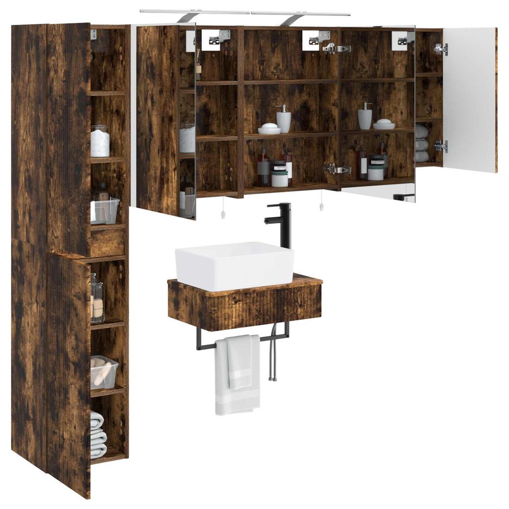 Bathroom Furniture Set 5 pcs Smoked Oak