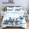 Happy Feet Printed Bedding Set Duvet Cover Pillowcase No Filler, Soft Home Bedroom Decor, Perfect Gift for Fans.chl