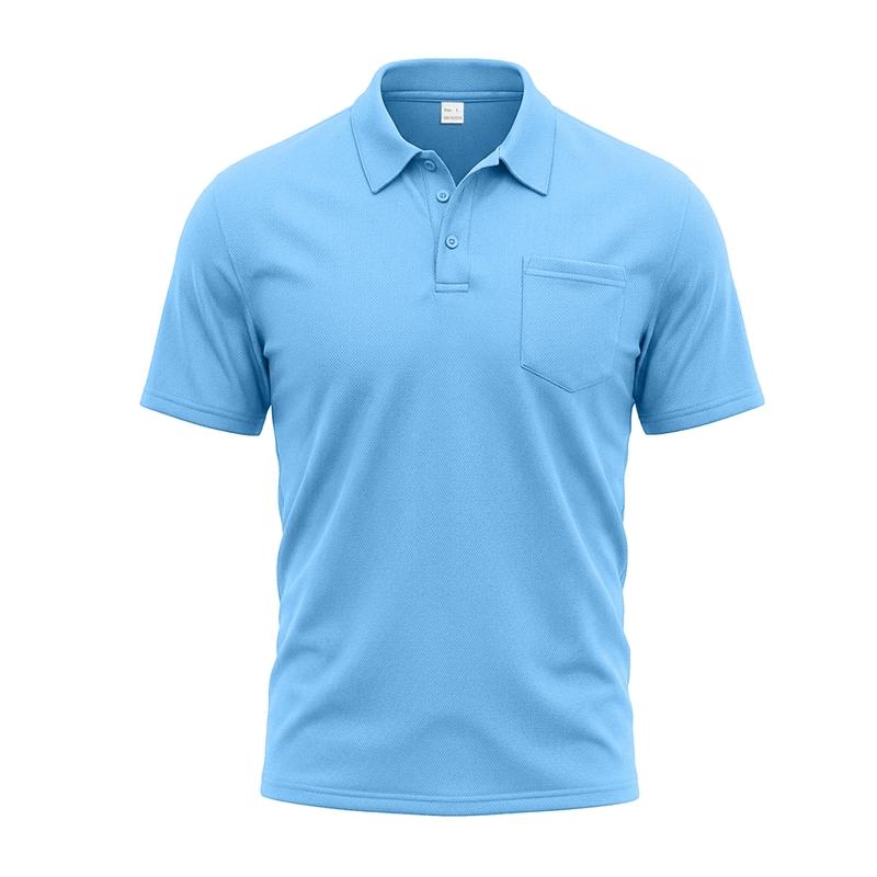 Men's Sporty Breathable Mesh Button-Up Pure Color Casual Shirt Summer Loose Fit Polyester Dry-Moisture Wicking Short Sleeve