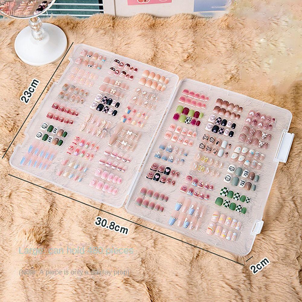 Transparent Nail Display Box S/L Dustproof Storage Box Nail Art Storage Box  for Nail Salon