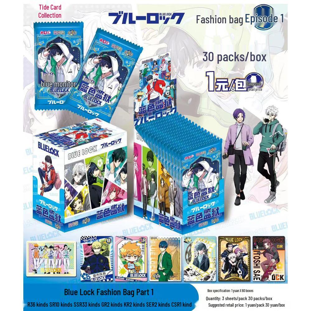 Chao Ka Hui Blue Lock Anime Pakiet Kart: Karty kolekcjonerskie o wysokiej wartości Meguru Bachira i Hyoma Chigiri