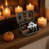 Halloween Decor Mini Ghost Tin Box Set, Little Pocket Cute In A Box, Tiered Tray Display Accessory Miniature Scene Spooky Desktop Decor, Gifts