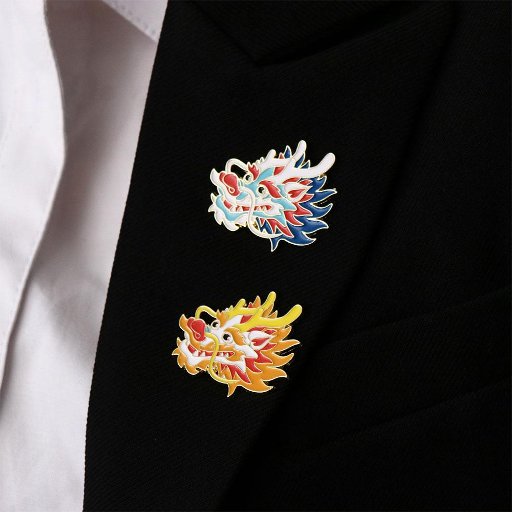 Dragon Head Dragon Year Brooch Dragon Year Cartoon Pin Brooch Dragon Head Brooch  Kids Gift