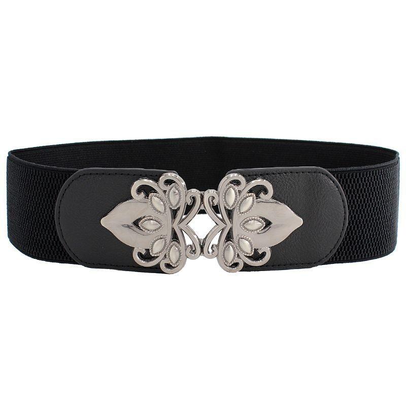 Stylish Women's Black Elastic Waist Belt For Dresses And Coats Perfect For All Seasons