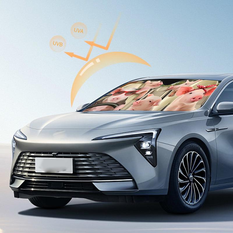 Faltbarer Sonnenschutz für die Windschutzscheibe des Autos, süßes, lustiges Muster, Sonnenschutz für die Windschutzscheibenabdeckung, Wärmedämmung, Kühlzubehör