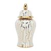 Ceramic Ginger Jar Temple Storage Desktop with Lid Flower Pot Vase for Decoration