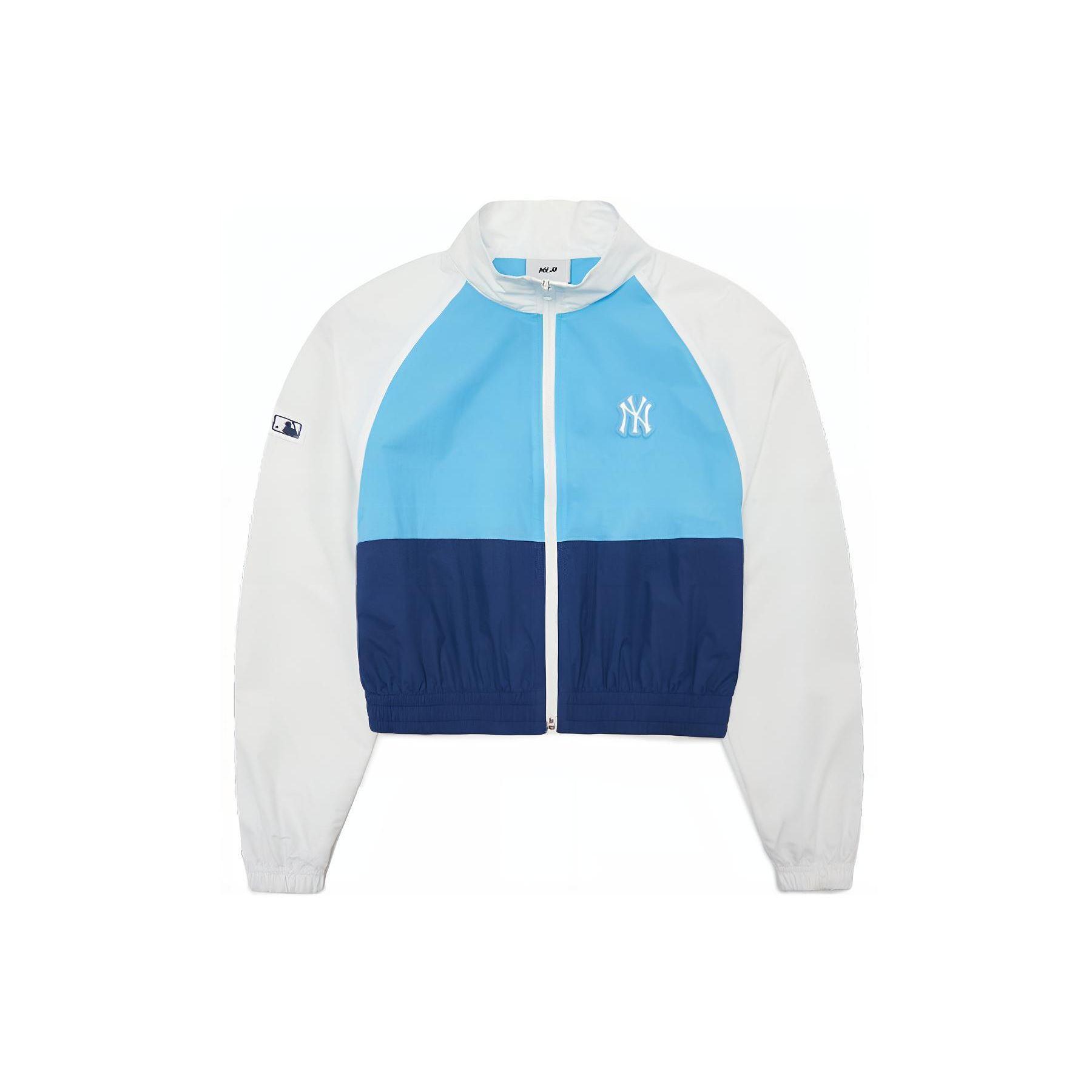 MLB New York Yankees Farbblock Lässige Stehkragen Kurze Jacke Damenjacken 3FWJB0421-50NYL S white