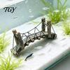 Betta Tank Accessories Aquarium Bridge Ornament, Arch Miniature Fish Decor, Nature Style Mini Model for Terrarium, Fairy Garden Small