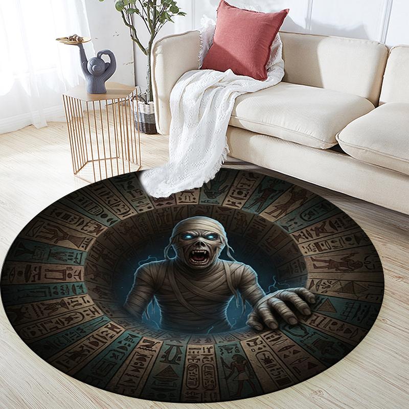Tappeto Rotondo con Stampa Cartoon, Tappeto per Soggiorno Camera da Letto Divano Sala Giochi Decorazione, Tappetino Antiscivolo