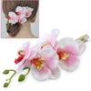 Fashion Women's Fake Phalaenopsis Flower Hair Clip Bridal Wedding Hair Accessory
