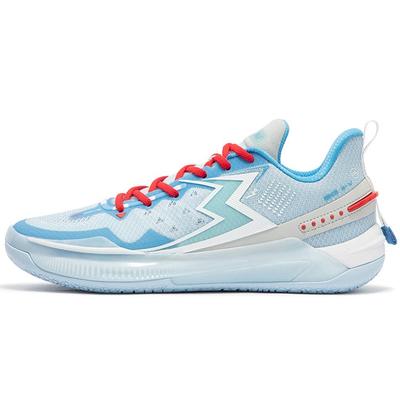 361 BIG3 5.0 Schnelle Basketballschuhe Unisex Niedrig geschnitten Gletscherblau/Virtuelles Rot 672421121-5