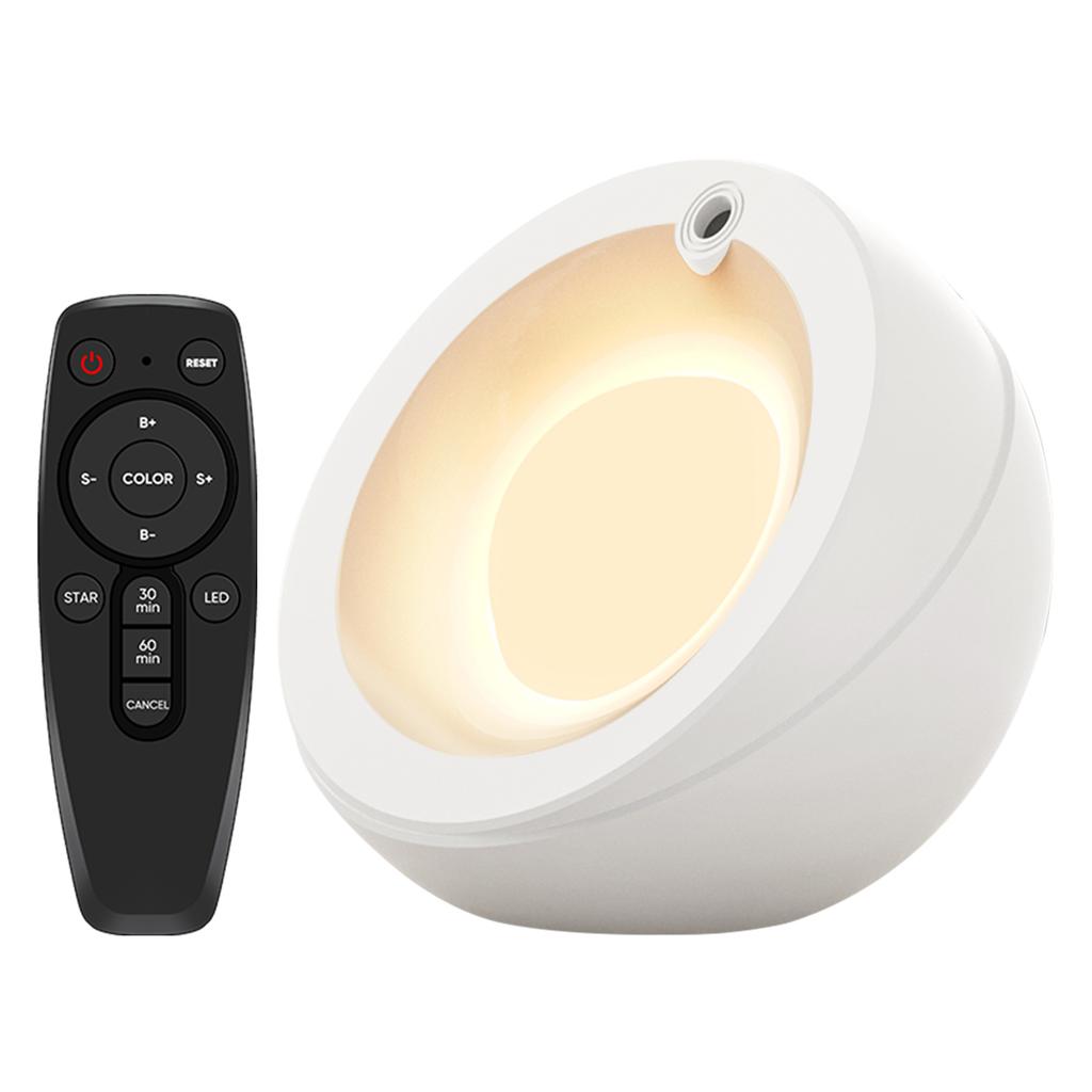 RGB Bedside Lamp with Star Projection, Dimmable Night Light with Timer Function (30 60 Mins), Star Sky Projection,