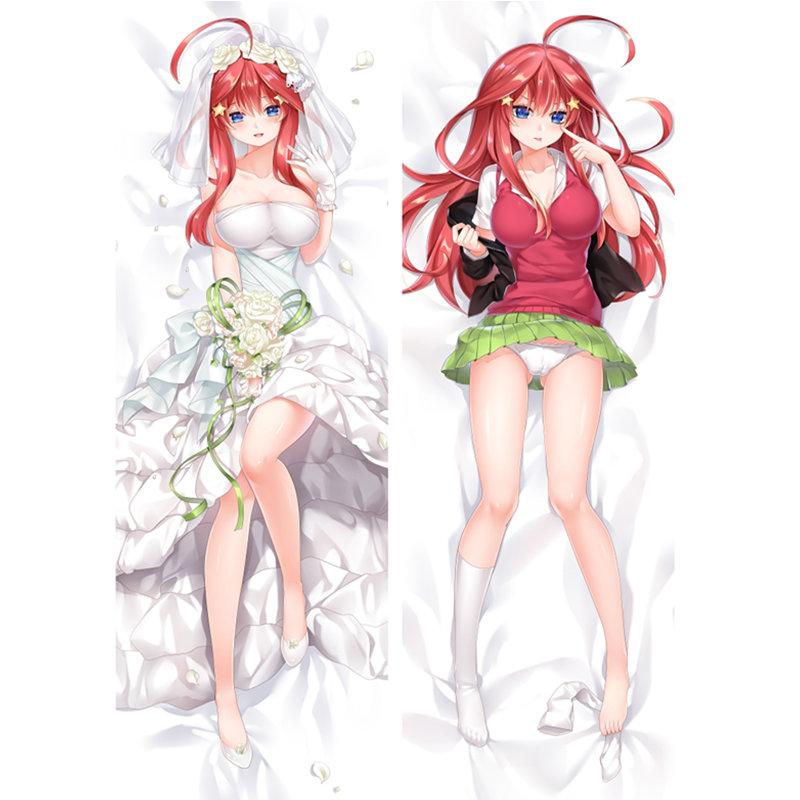 

Чехол для подушки Anime The Quintessential Quintuplets Nakano Miku Dakimakura Case 3D Двустороннее постельное белье Обнимающая наволочка для тела 34x100cm Peach Skin чёрный