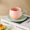 Japanese Ceramic Tulip Coffee Cup & Saucer Set