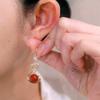 2024 Joyful Lucky Bag Red Bead Earrings: Chinese Style Autumn & Winter Fashion
