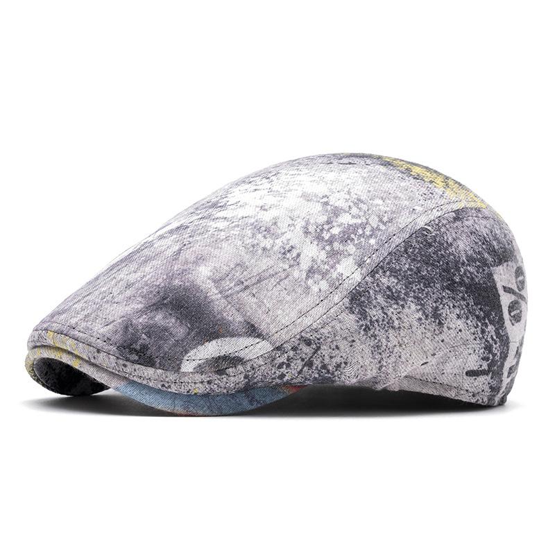Tie-Dye Beret Women's Spring Summer Thin Cap Graffiti Forward Cap Men Newsboy Hat