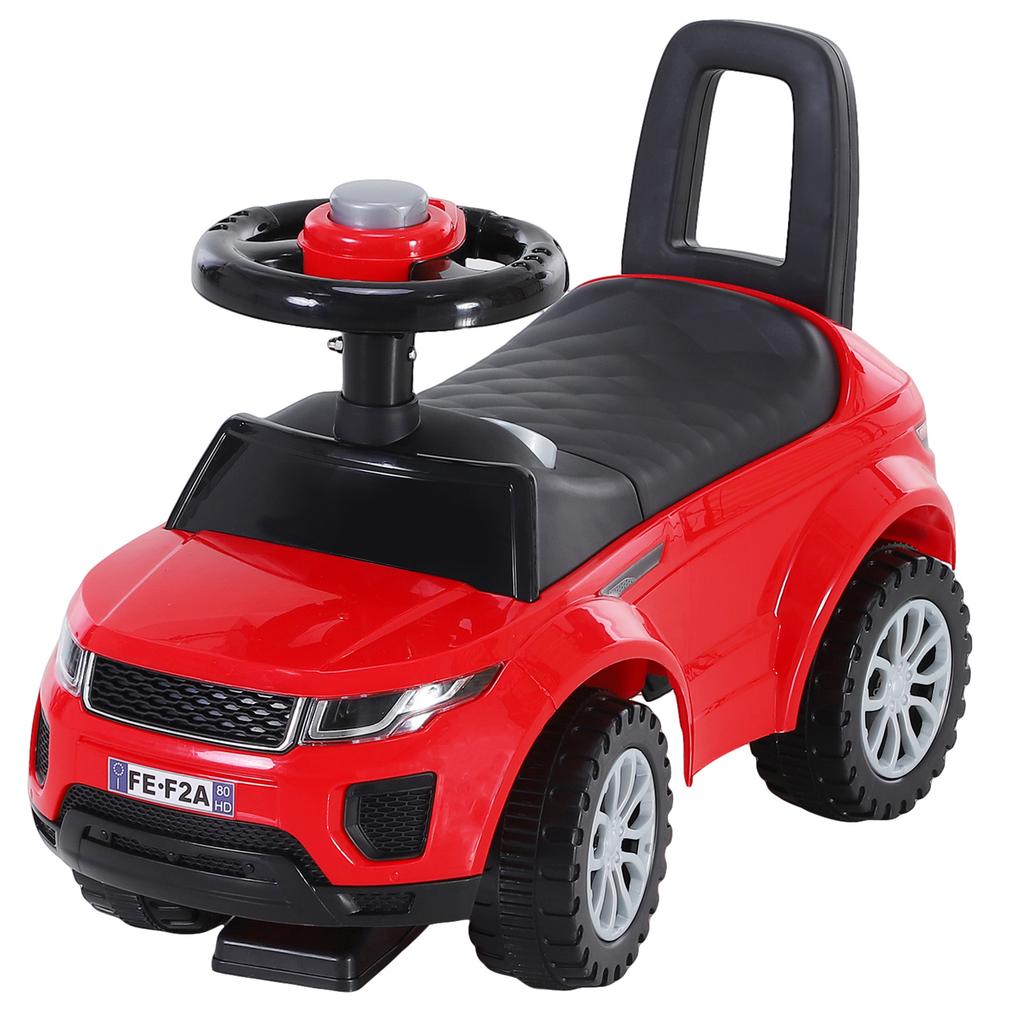 3-in-1 Ride On Car Foot To Floor Slider Toddler W/ Horn Steering Wheel NO POWER Manual Under Seat Storage Safe Design for 1-3 Year Old Red