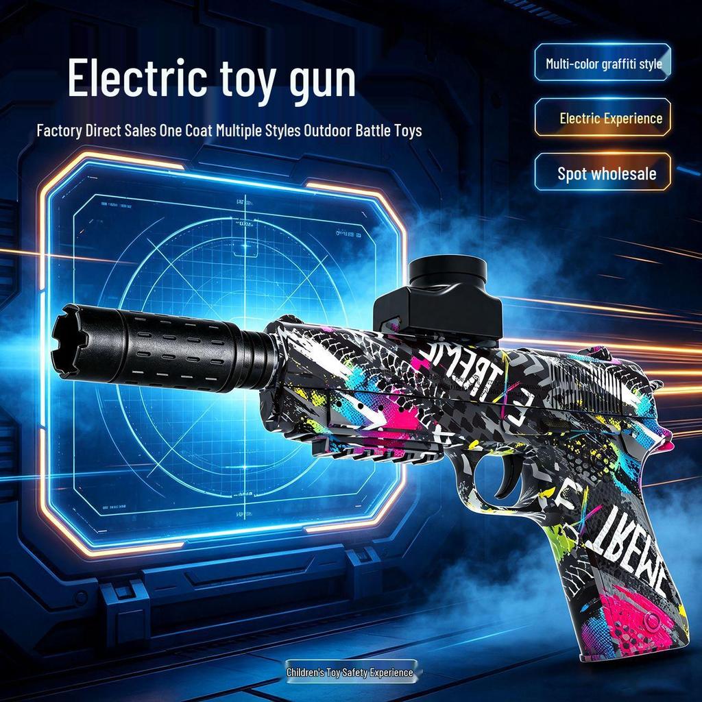 Graffiti Toy Gun: Electric, Continuous Firing, Interactive Outdoor Toy, ABS Material