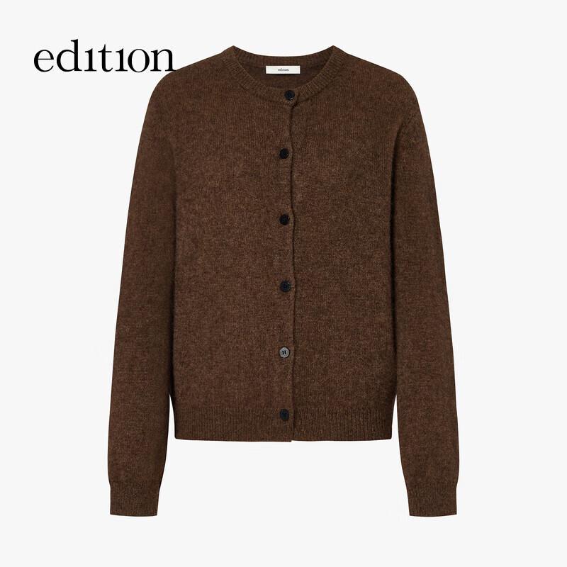 Edition Women's V-Neck Camel Yak Blend Cardigan