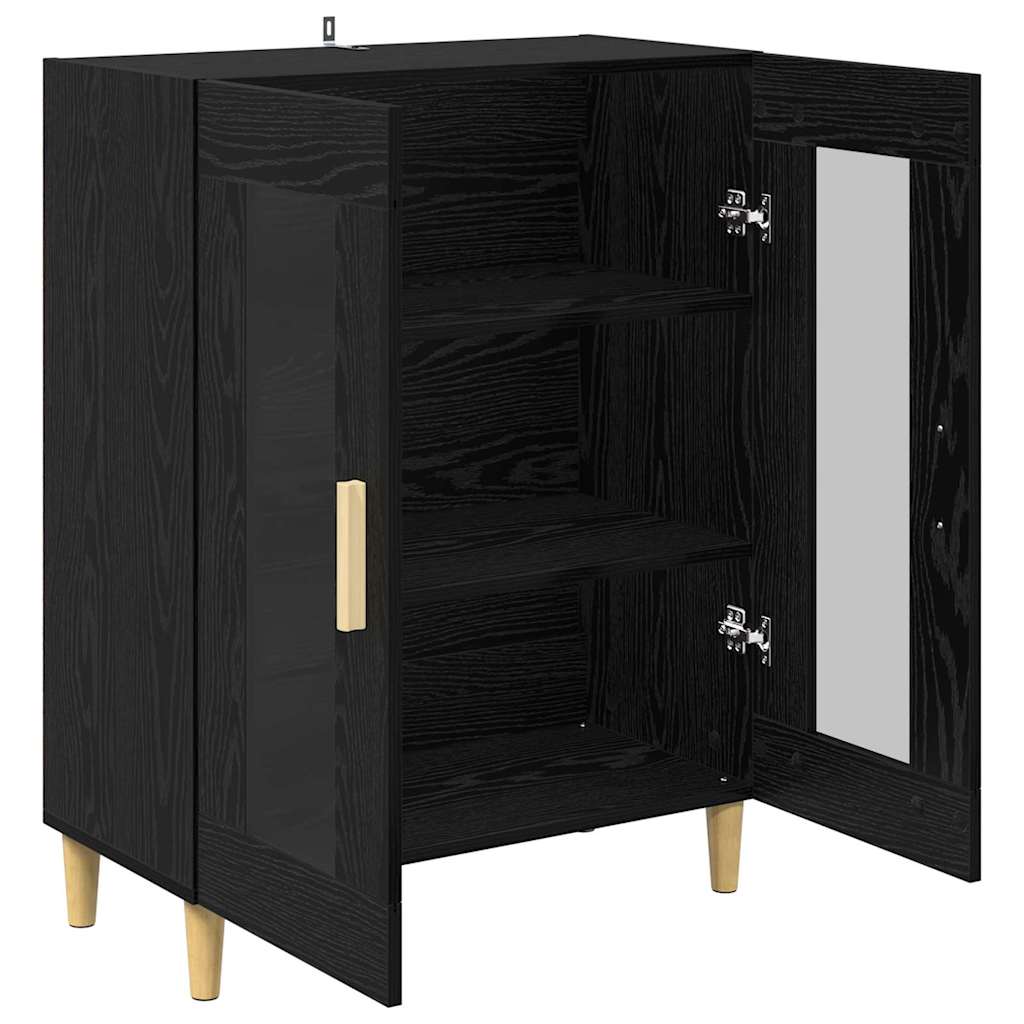 Sideboard Black Oak Look 69.5 X 34 X 90 Cm Engineered Wood
