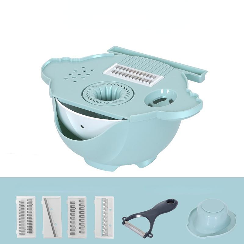 

Многофункциональная овощерезка, овощерезка, мясорубка, очистка овощей, дренажная корзина для измельченного картофеля и лука, ломтики ингредиентов A синий