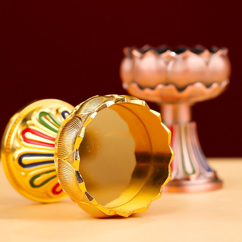 1ks Držák na ghí lampu Buddhistické potřeby Svícen Odolnost Meditace Olejová lampa Slitina Stolní dekorace Obývací pokoj