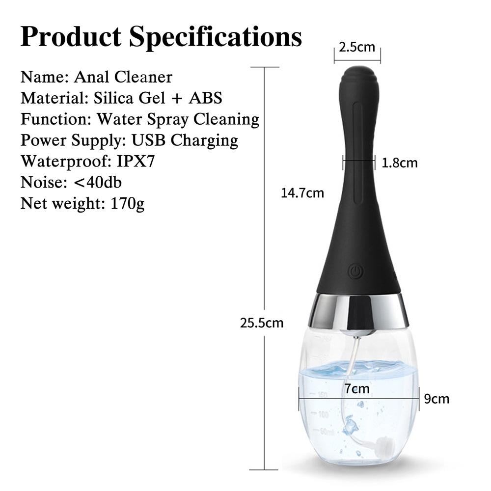Fully Automatic Enema Cleaning Container, Vagina and Anal Cleaner Douche, Bulb Design Silicone Health Tool Sex Toy for Woman and Man