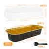 50Pcs Mini Loaf Pans Aluminum Foil Mini Cake Pans w/ Lids Spoons Sealing Stickers Nonstick Mini Loaf Baking Pans Cake Containers