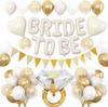 Milky White Birthday Balloon Set with Bunting Banner and Triangular Flags