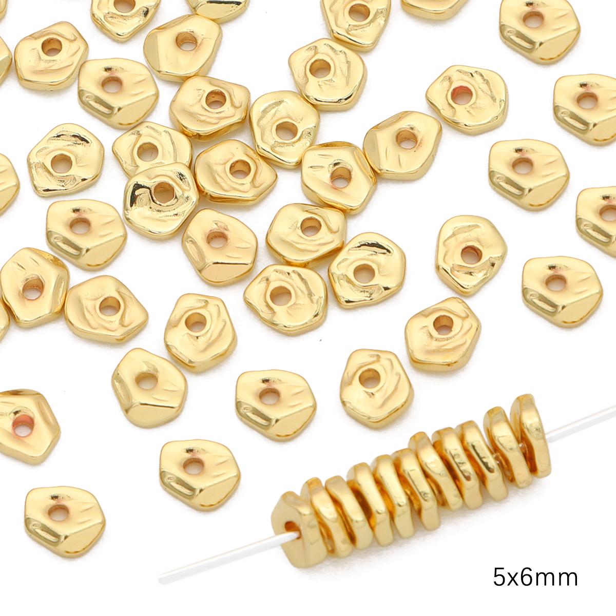 

Медные бусины-перегородки для ювелирных изделий ручной работы своими руками, 10 шт./пакет 5x6x1.2mm*10pcs золотой