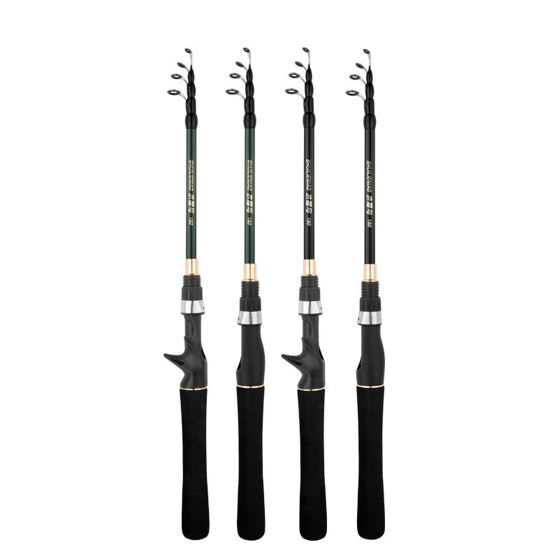 Carbon Ultra-Short Telescopic Lure Fishing Rod with Pistol Grip - Long Casting Spinning Rod