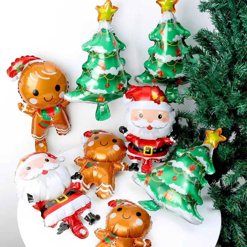 Christmas Foil Balloon Gingerbread Man Santa Claus Xmas Tree Party Decoration Balloon Kid Toys Gift Holiday New Year Party Decor