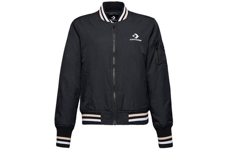Converse Baseball Jerseys Women s Black Baseball Collar Moderate Straight Fit 10017469-A01 S