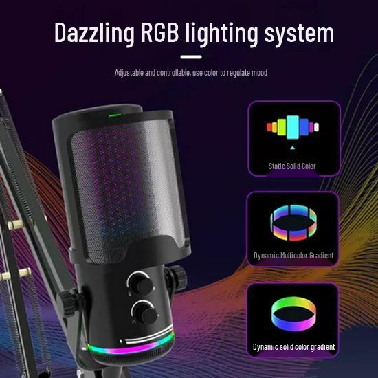 M16 RGB Esports USB Microphone for Mobile, Recording, and Live Streaming