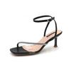 Sexy Strappy High-heeled Shoes Women's Rhinestone One-word Sandals Women's Stiletto Korean Version High-heeled Sandals Women