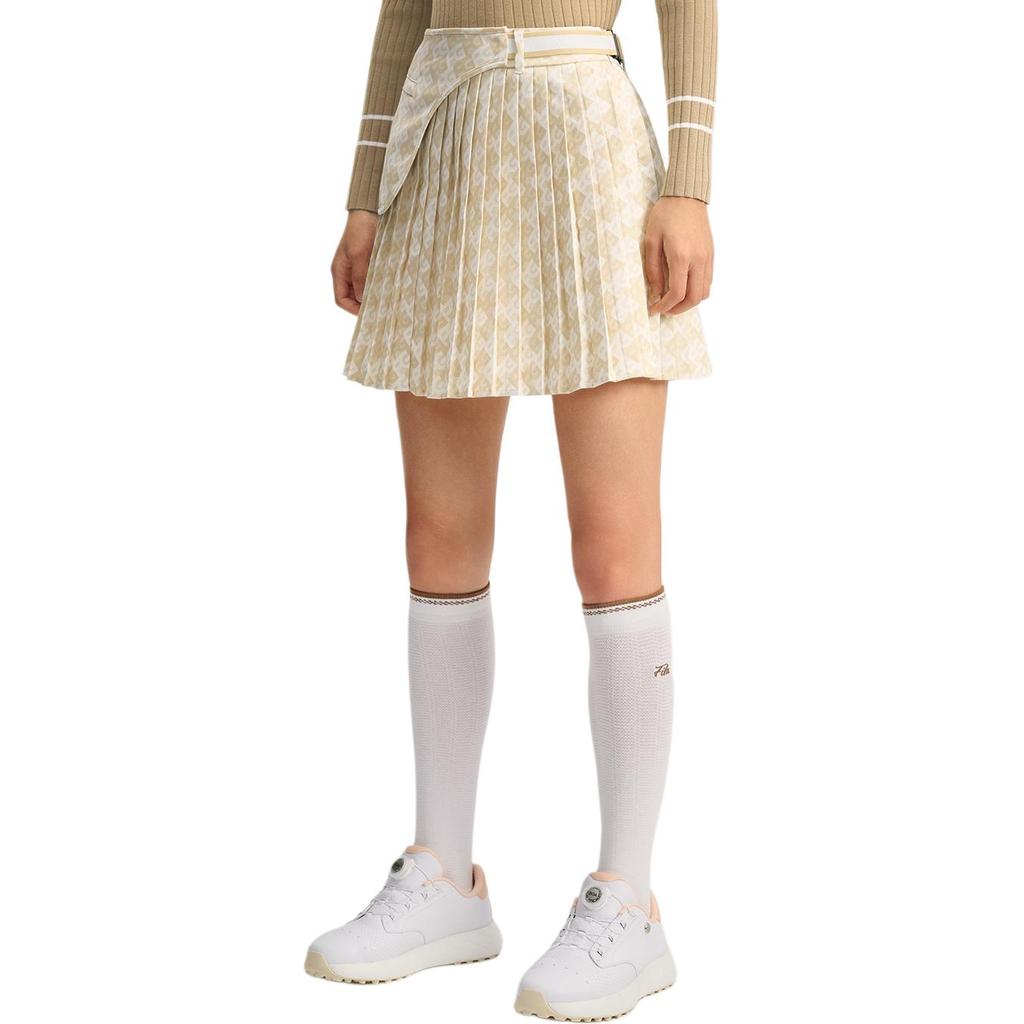 Fila Golf Series Fashion Versatile Simple Skirt Pants Casual Skirt Women Skirts Light-Khaki-Yellow A11W515312F-LK